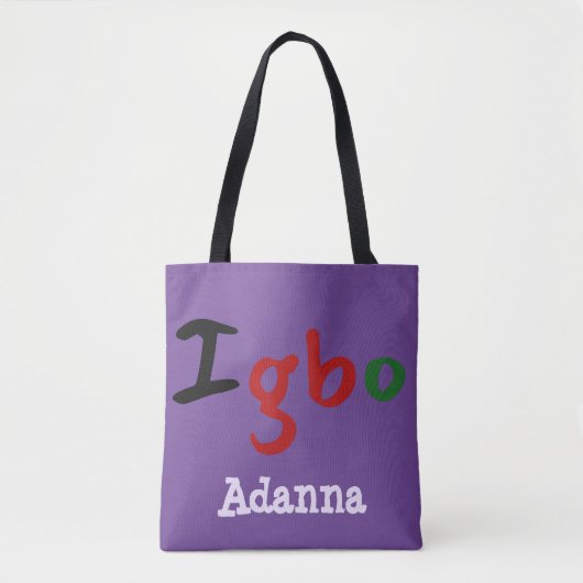 Igbo Tribal Paars Tote Bag (Voorkant)