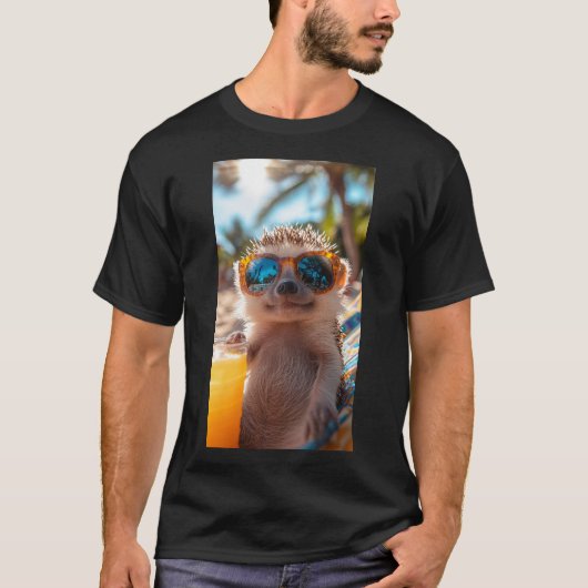 Igel am Strand mit cooler Brille T-shirt (Voorkant)