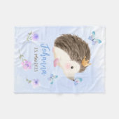 Igel blau 2 - Aquarell-Design | personalisierbare Fleece Deken (Voorkant (Horizontaal))