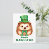 Igel Gráinneog Happy St. Patricks Day Briefkaart (Staand voorkant)