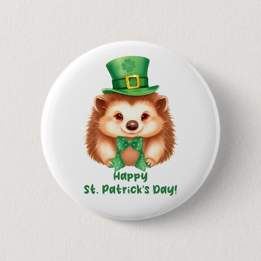 Igel Gráinneog Happy St. Patricks Day Ronde Button 5,7 Cm (Voorkant)