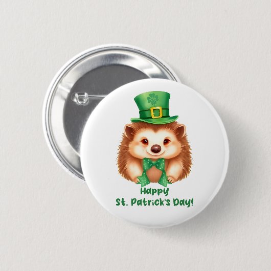 Igel Gráinneog Happy St. Patricks Day Ronde Button 5,7 Cm (Voorkant /achterkant)