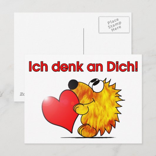 Igel - Ich denk an Dich Briefkaart (Voorkant / Achterkant)