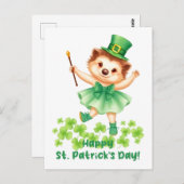 Igel Igelin Gráinneog Happy St. Patricks Day Briefkaart (Voorkant / Achterkant)