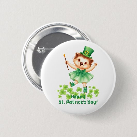 Igel Igelin Gráinneog Happy St. Patricks Day Ronde Button 5,7 Cm (Voorkant /achterkant)