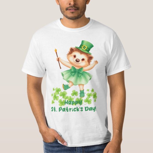 Igel Igelin Gráinneog Happy St. Patricks Day T-shirt (Voorkant)
