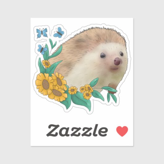 Igel im Blumenbeet  Sticker (Vel)