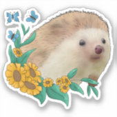 Igel im Blumenbeet  Sticker (Voorkant)