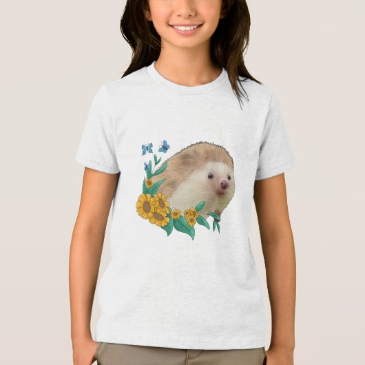 Igel im Blumenbeet Tri-Blend Shirt (Voorkant)