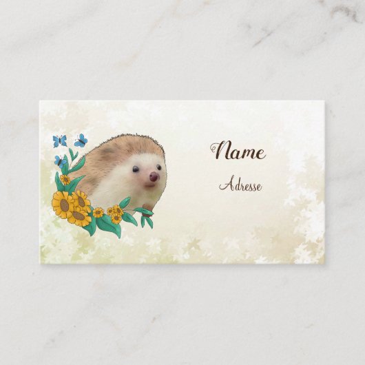 Igel im Blumenbeet   Visitekaartje (Voorkant)
