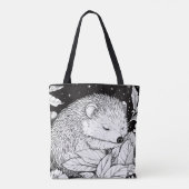 Igel im Herbstlaub unter Sternenhimmel Tote Bag (Achterkant)