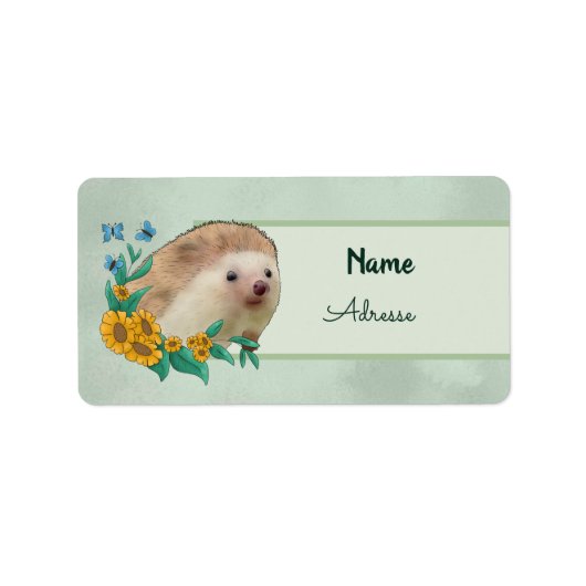 Igel mit Blüten Etiket (Voorkant)
