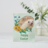 Igel mit Blüten Postkarte Briefkaart (Staand voorkant)