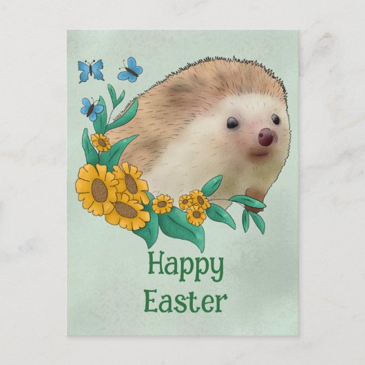 Igel mit Blüten Postkarte Briefkaart (Voorkant)