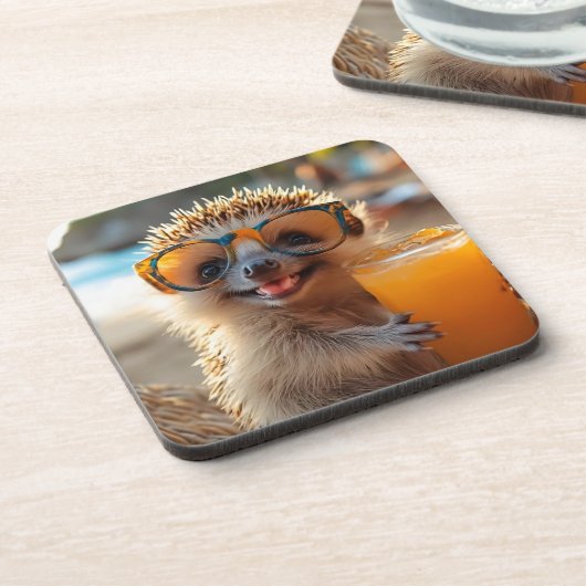 Igel mit Cocktail Bier Onderzetter (Linkerzijde)