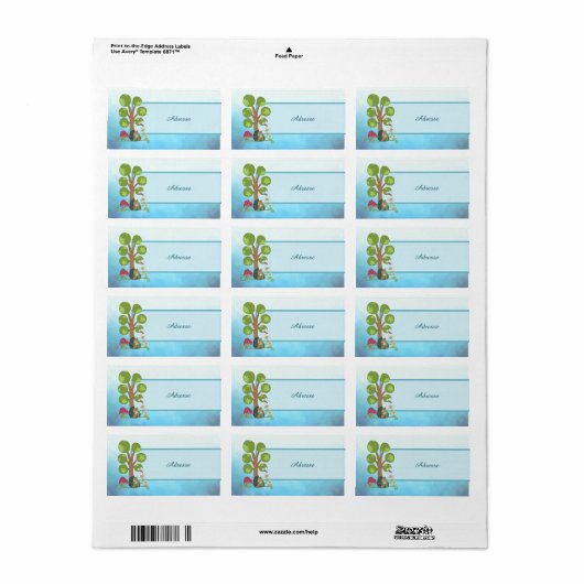 Igel unterm Baum Adressaufkleber Etiket (Full Sheet)