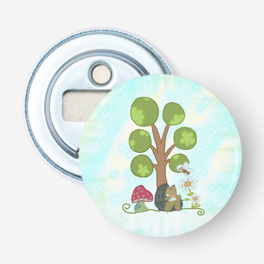 Igel unterm Baum Button Flesopener (Voorkant)