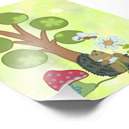 Igel unterm Baum  Foto Afdruk (Hoek)