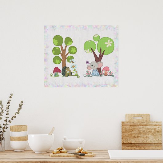 Igel unterm Baum Poster (Keuken)