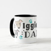 Iggies Dog Dad Italiaans Greyhound Cute Paws Carto Mok (Voorkant links)