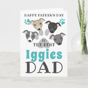 Iggies Dog Dad: Italiaanse Greyhound Cute Fathers  Kaart