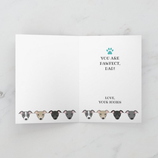 Iggies Hond Papa Italiaanse Windhond Schattig Vade Kaart (Binnen)