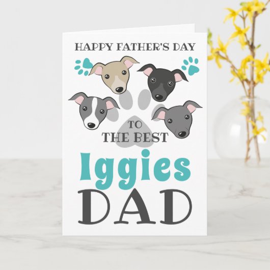 Iggies Hond Papa Italiaanse Windhond Schattig Vade Kaart (Gele Bloem)