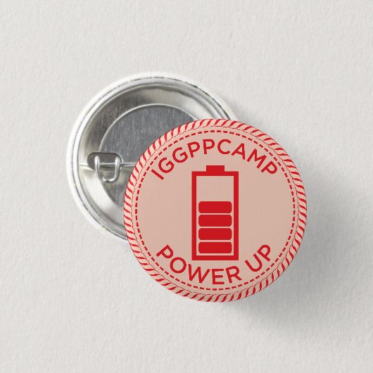 IGGPPCamp Power Up Badge Ronde Button 3,2 Cm (Voorkant /achterkant)