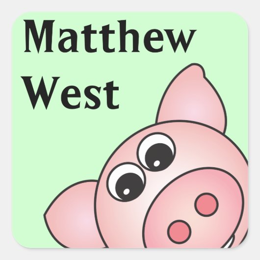 Iggy de Piggy Gepersonaliseerde Stickers (Voorkant)