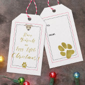 Iggy Little Christmas Fun Elegant Faux Gold Script Cadeaulabel
