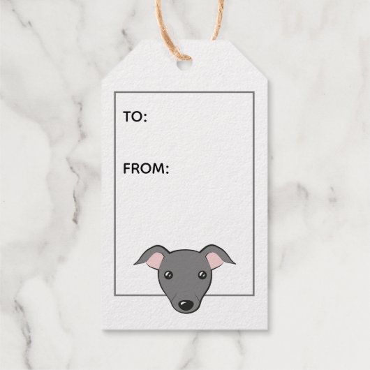 Iggy Little Christmas Schattige Fun Greyhound Eleg Cadeaulabels (Achterkant)