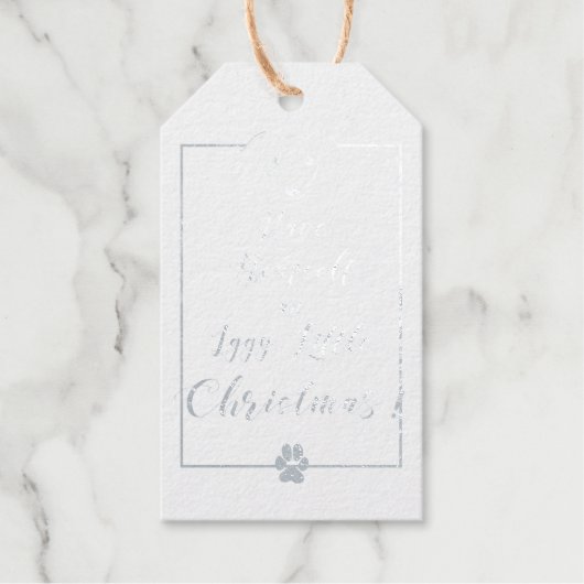 Iggy Little Christmas Schattige Fun Greyhound Eleg Cadeaulabels (Voorkant)