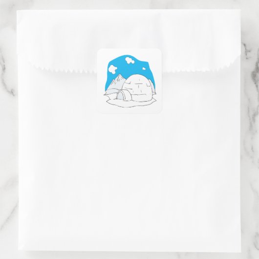 Igloo 2 vierkante sticker (Tas)