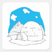 Igloo 2 vierkante sticker (Voorkant)