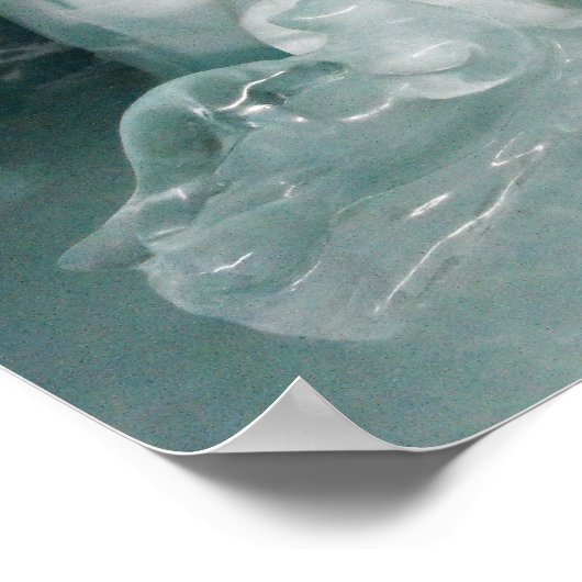 Igloo en Eskimo in ijs Poster (Hoek)