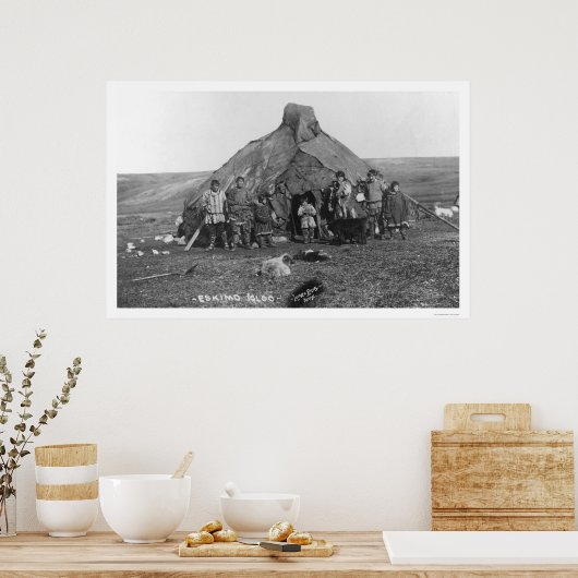 Igloo & Eskimo Family 1906 Poster (Keuken)