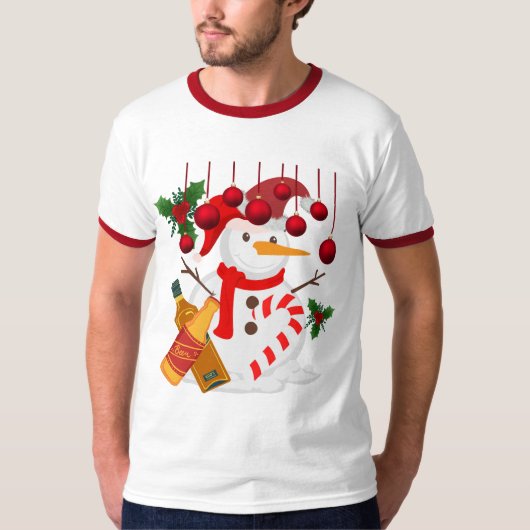 Igloo Met Bier – Grappig Kerstiglo biercadeau T-shirt (Voorkant)