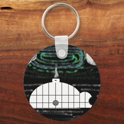 igloo noordelijke lichten sleutelhanger (Voorkant)