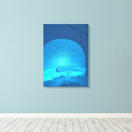 Igloo Room in Hotel de Glace, Quebec, Canada Canvas Afdruk (Insitu (Houten vloer))