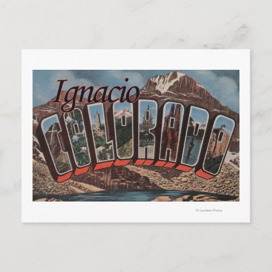 Ignacio, Colorado - Large Letter Scenes Briefkaart (Voorkant)