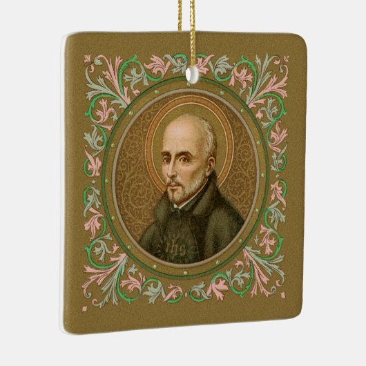 Ignatius Loyola (BK 050; Latijn Motto) Keramisch Ornament (Rechts)