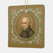 Ignatius Loyola (BK 050; Latijn Motto) Keramisch Ornament (Links)