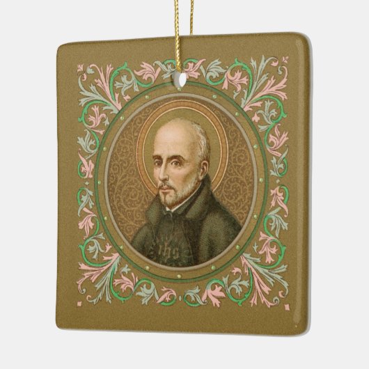 Ignatius Loyola (BK 050; Latijn Motto) Keramisch Ornament (Links)