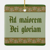 Ignatius Loyola (BK 050; Latijn Motto) Keramisch Ornament (Achterkant)