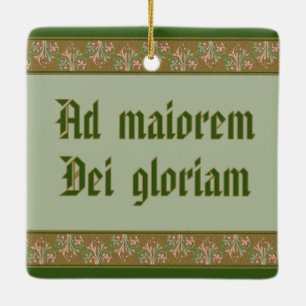 Ignatius Loyola (BK 050; Latijn Motto) Keramisch Ornament