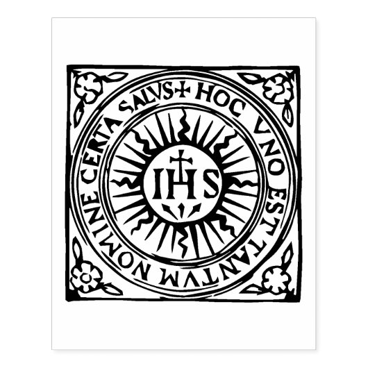 Ignatius of Loyola, Christogram Rubber Stamp Rubberstempel (Afrduk)