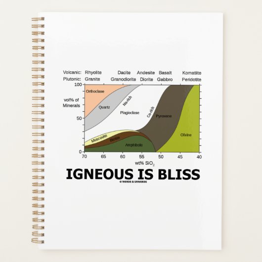 Igneous is Bliss Silica Content Geology Humor Planner (Voorkant)