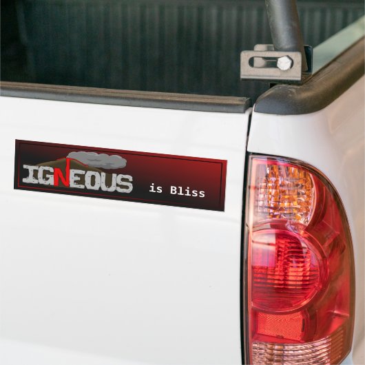 Igneous is Bliss Volcano Bumpersticker (Op Truck)