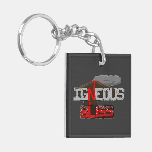 Igneous is Bliss Vulkaan Acryl Sleutelhanger (Voorkant Links)