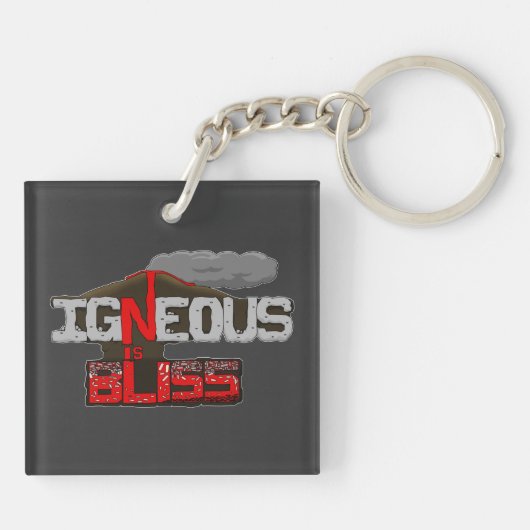 Igneous is Bliss Vulkaan Acryl Sleutelhanger (Achterkant)